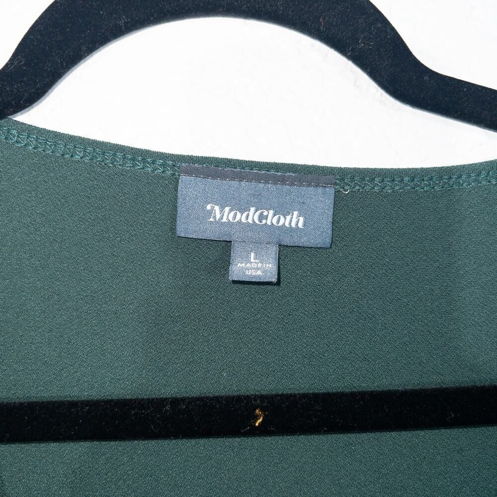 ModCloth Green Suits You Well Faux Wrap Bodysuit Size Large - Picture 4 of 7